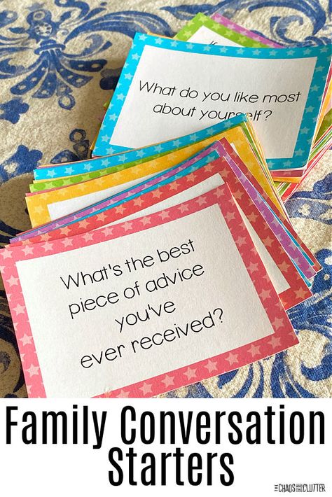 Penny Ante Questions Free, Family Conversation Cards, Family Conversation Starters, Activities Director, Conversation Starters For Kids, Free Family Activities, Counseling Tools, Family Conversation, Conversation Questions