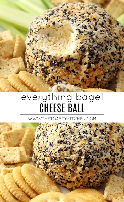 Everything Bagel Cheese Ball, Cheese Ball Recipes Easy, Everything Bagel Seasoning, Bagel Chips, Bagel Seasoning, Cheese Ball Recipes, Cold Appetizers, Finger Food Appetizers, Balls Recipe