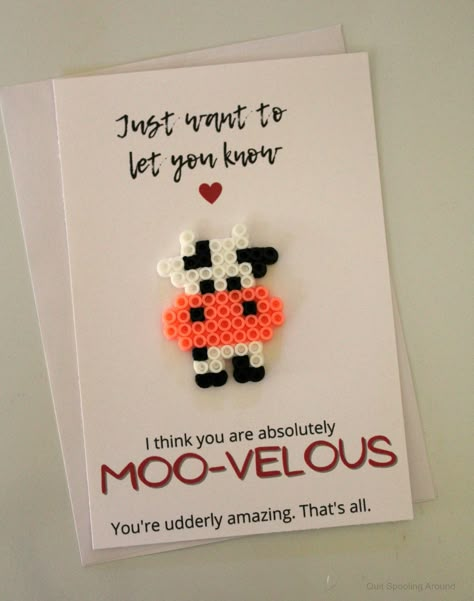 40 Cute Perler Bead Ideas, Patterns and Designs - Fun Loving Families Melty Bead Valentines, Perler Bead Canvas Art, Perler Beads Ideas Valentines Day, Perler Bead Cards, Perler Valentine Patterns, Cow Valentines Cards, Valentine’s Day Perler Bead Ideas, Perler Bead Valentine Patterns, Valentine’s Day Perler Beads