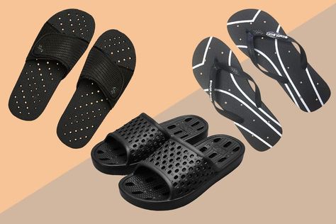 Dorm Shower Shoes, Shower Shoes College, Gym Showers, Best Flip Flops, Men Shower, Shower Sandals, Shower Slippers, Cool Slides, Airport Lounge