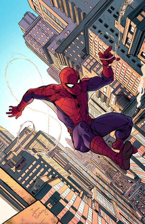 Swinging Pose, Spiderman Swinging, Spider Man Swinging, Spiderman Comic Art, Spider Man Comic, Arte Nerd, Spiderman Drawing, Ultimate Spider Man, Deadpool Comic