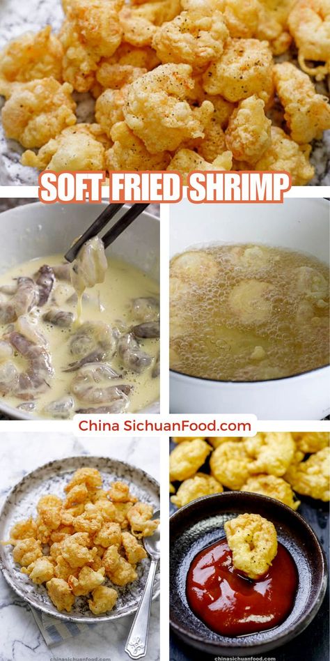 15 minutes soft fried shrimp (软炸虾仁) is one of the most popular snack for my family, especially loved by children. Since shrimp is yummy enough, we use very basic seasonings and fry them with a light batter. Shrimp Fry Batter, Fried Shrimp Batter, Shrimp Fry, Shrimp Batter, Steamed Shrimp, Popular Snacks, Fried Shrimp, Easy Snacks, My Family