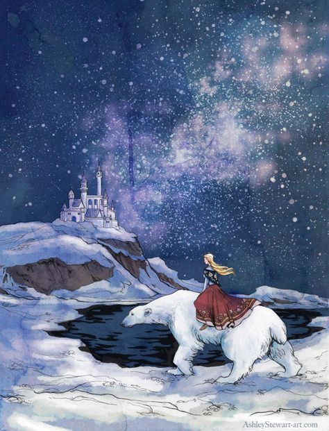 East of the Sun and West of the Moon by Dreoilin East Of The Sun, His Dark Materials, Dark Material, Fairytale Illustration, A Sky, Fairytale Art, Bear Art, Snow Queen, Ashley Stewart