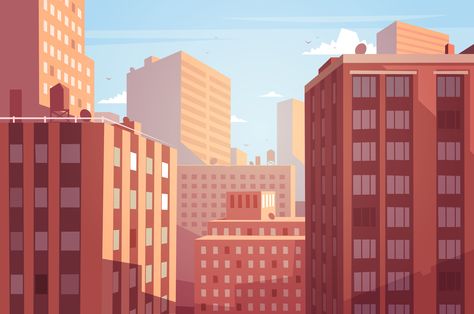 Mathlide's suggestions to make a three days stay in New York unforgettable! City Building Illustration, Buildings Illustration, Flat Landscape, Landscape City, City Vector, Building Illustration, City Illustration, Landscape Illustration, Animation Background