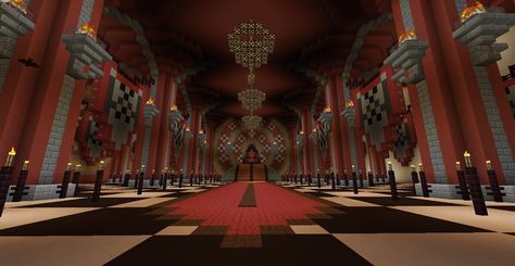 Minecraft Palace, Castle Minecraft, Sims Medieval, Minecraft Interior, Minecraft Construction, Minecraft Inspo, Throne Room, Minecraft Buildings, A Castle