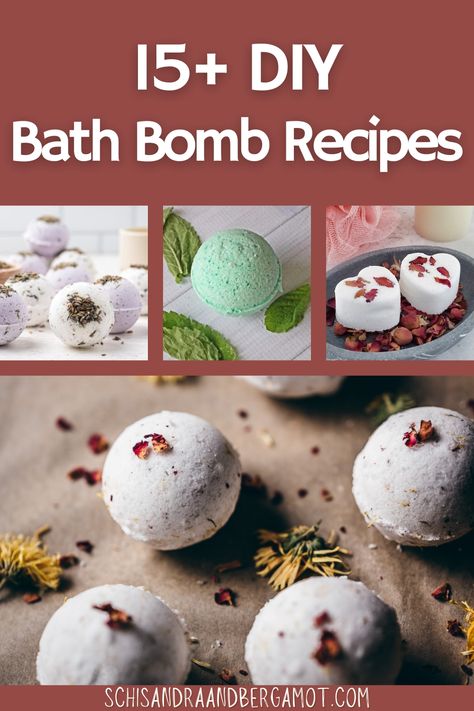 DIY natural bath bombs to suit every mood! These easy bath bomb recipes are perfect for a self-care treat or relaxing gift for a friend. Enjoy! Lush Bath Boms Diy Recipes, Diy Bath Soak Recipes Easy, How To Make Natural Bath Bombshell, Bathbombs Ideas, Bath Boms Diy Recipes, Bath Bomb Ideas, Easy Diy Gifts For Friends, Easy Bath Bomb, Bath Melts Recipe