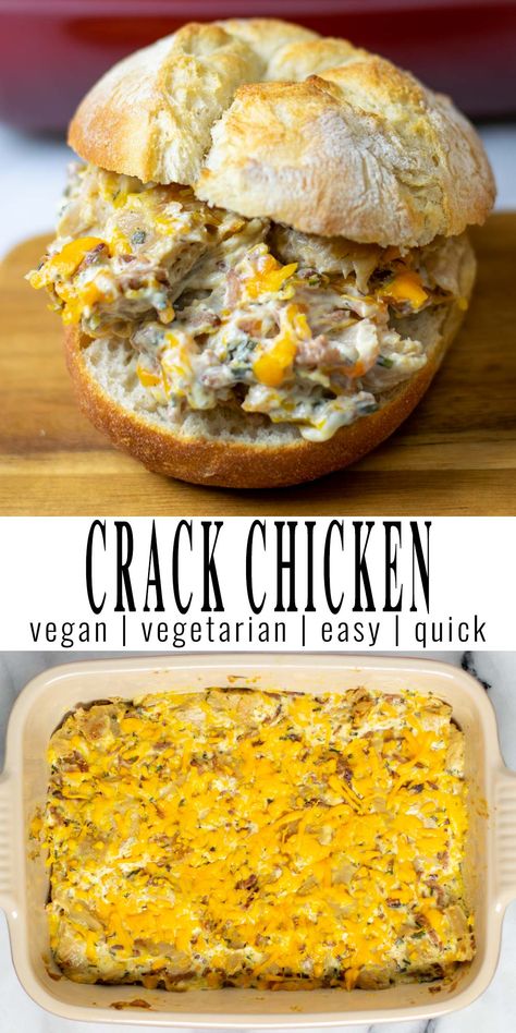 Crack Chicken Chicken Delight, Vegan Easter Recipes, Recipes By Ingredients, Vegan Casserole, Dairy Free Diet, Vegan Lunches, Best Vegan Recipes, Vegan Lunch, Vegan Dinner Recipes