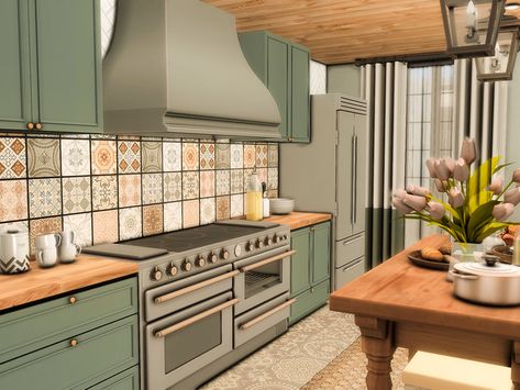 The Sims Resource - Shiva Kitchen (TSR only CC) Sims 4 Backsplash Cc, Sims 4 Cc Sets Furniture, Sims 4 Kitchen Set, Sims4 Cc Furniture Kitchen, Sims 4 Counters Cc, Sims Cc Kitchen, Sims 4 Cc Kitchen Counters, The Sims Resource Objects, Country Countertops