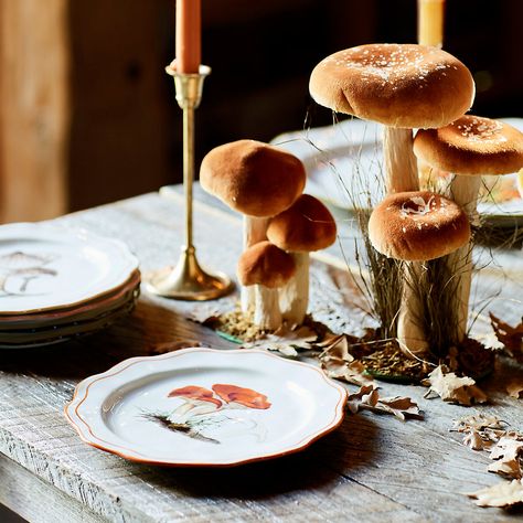 Mushroom Ceramic Plate - Terrain Antique Brass Candlesticks, Organic Lines, Mushroom Decor, Ceramic Plate, Outdoor Party, Outdoor Garden Furniture, Ceramic Plates, Decoration Design, Sale House