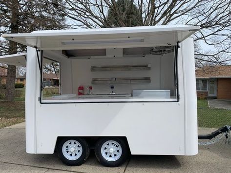 Fully Equipped, Ready-to-go Food Trailer - Fiber Core / Custom Made / 2020 - For Sale - Roaming Hunger Ice Cream Kiosk, Food Carts For Sale, Starting A Food Truck, Custom Food Trucks, Food Trailer For Sale, Mobile Coffee Shop, Food Truck For Sale, Concession Food, Food Cart Design