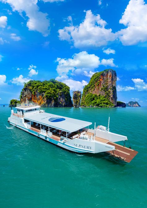 Party Boat Cruise James Bond Island Sunset Luxury The Seanery 💙💃 Savor a stunning sunset ocean view while dining on board this luxurious cruise that offers a full bar, day beds, DJ, and dance floor. See Phang Nga and James Bond Island ⏰Operate : every day (except Tuesday) ❌This package has a minimum entry age requirement of 12 years old for security reasons and children below this age are not permitted on board. 📢Open for reservations today ⏩The boat starts travel on 15 August 2024 𝐂𝐨𝐧𝐭𝐚𝐜𝐭 ... Party Boat, James Bond Island, Day Beds, Island Sunset, Boat Cruise, Stunning Sunset, Sunset Ocean, 15 August, Boat Party