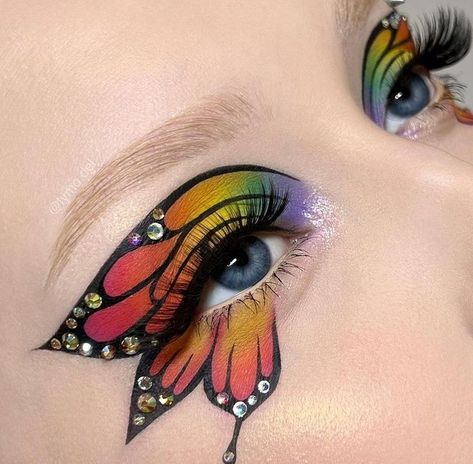 Crazy Eye Makeup, Butterfly Makeup, Graphic Makeup, Theatrical Makeup, Quick Makeup, Unique Makeup, Green Eyeshadow, Makeup Eye Looks, Glamour Makeup