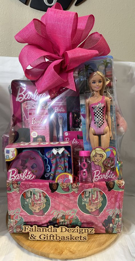 Barbie Gift Ideas, Valentines Day Baskets, Barbie Gifts, Valentine Baskets, Happy V Day, Valentines For Kids, Gift Baskets, Baskets, Valentines Day