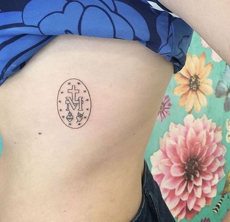 Miraculous Medal Tattoo, Blessed Mother Tattoo, Medallion Tattoo, Mother Mary Tattoos, Catholic Tattoos, Rosary Tattoo, Photography Tattoo, Mary Tattoo, Arm Work