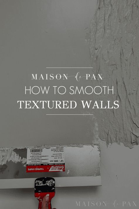 Don't love your old textured walls? Learn how to smooth textured walls with this simple DIY skim coating tutorial. How To Texture Wall, Smoothing Out Textured Walls, Fixing Textured Walls, Sanding Textured Walls, Skim Coating Textured Walls, How To Fix Textured Walls, How To Smooth Textured Walls, How To Remove Texture From Walls, How To Cover Textured Walls