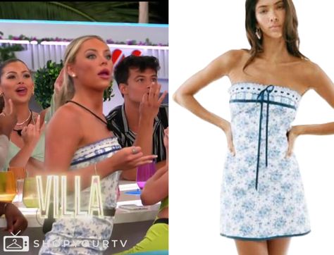 Love Island (USA): Season 6 Episode 19 Liv's Blue Strapless Dress Love Island Fashion, Love Island Dresses, Love Island Outfits, Love Island Usa, Fall Ball, Escape The Night, Island Dress, Blue Strapless Dress, Island Fashion