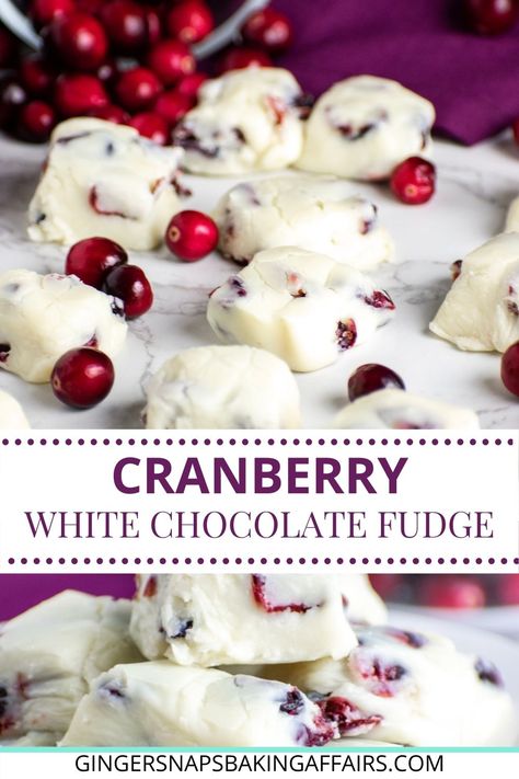 This Cranberry White Chocolate Fudge is so smooth, creamy, and makes for a quick and easy holiday dessert! Made with sweetened condensed milk and dried cranberries, this Christmas dessert couldn’t be sweeter! Fudge With Pecans, White Chocolate Cranberry Fudge, Easy Holiday Dessert, Cranberry Fudge, Best White Chocolate, Cranberry White Chocolate, White Chocolate Fudge, Easy Holiday Desserts, Christmas Fudge