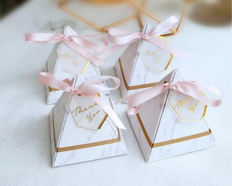 The Best Wedding Favors People Will Use | POPSUGAR Smart Living Trendy Wedding Favors, Godiva Chocolate, Wedding Candy Boxes, Candy Wedding Favors, Marble Wedding, Candy Gift Box, Candy Party Favors, Wedding Gift Boxes, Thanks Card