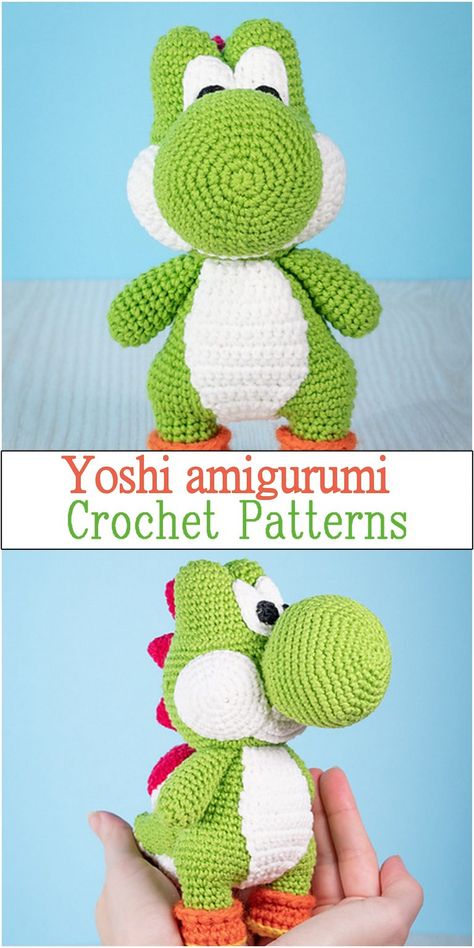 Beginner-Friendly Crochet Yoshi Patterns for Amigurumi Lovers Cute Free Crochet Patterns Easy, Complex Crochet Patterns, Beginner Arigumi Patterns Free, Video Game Crochet Patterns Free, Free Crochet Animal Patterns Amigurumi, Crochet Video Game Patterns, Video Game Crochet Patterns, Single Color Crochet Projects, Amigurumi Plushie Free Pattern