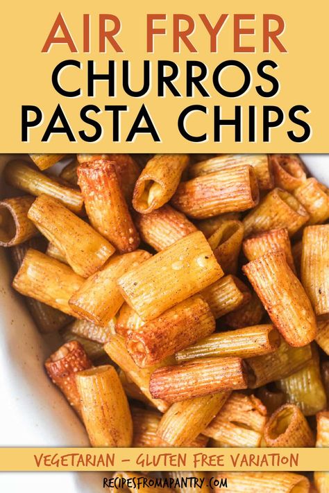 Air Fried Pasta, Air Fryer Pasta Chips, Air Fryer Pasta, Twisted Pasta, Snacks Diy, Fried Pasta, Air Fryer Recipes Snacks, Pasta Chips, Snack Hacks