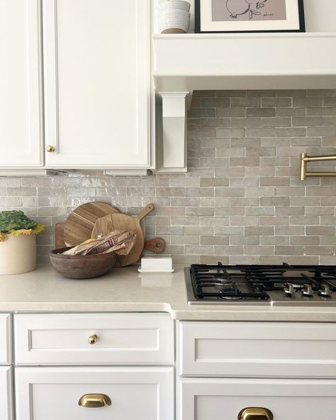 2x6 Zellige - In Stock - Cemento Collection White Zellige Tile, Zellige Backsplash, Neutral Whites, Moroccan Zellige Tile, Cali House, Backsplash Kitchen White Cabinets, Beautiful Backsplash, Moroccan Zellige, Terracotta Tile