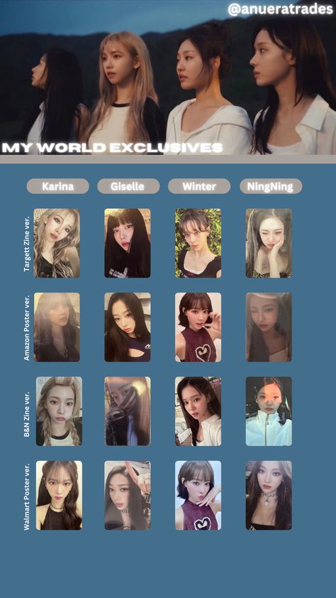 Aespa my world us exclusive template Aespa My World, Photo Card Template, My World, My Only Love, Card Template, Photo Cards