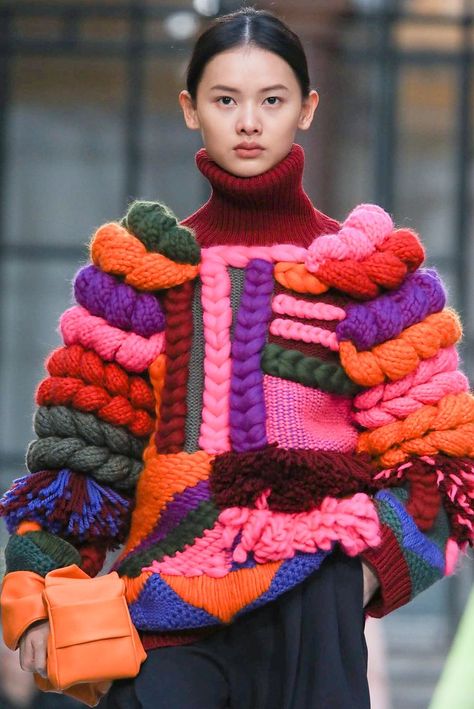 Funky Knitwear, Knit Fashion Runway, Knitwear Fashion Design, Knitting Fashion Design, Centennial College, Knitting Fashion, Knitwear Inspiration, Upcycle Sweater, How To Purl Knit