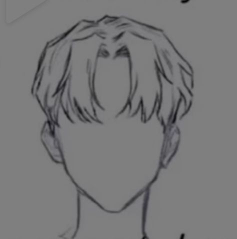 Male Hair Drawing Front View, Hair Inspo Front View, Side View Of Face, Drawing Male Hair, Profile Drawing, Middle Part Hairstyles, Body Base Drawing, Hair Sketch, Boy Drawing