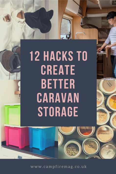 We've compiled a list of 12 caravan storage solutions to help you maximise your interior space, enjoy your vacation, and relax comfortably and safely. Pop Up Camper Hacks, Caravan Storage Ideas, Caravan Hacks, Caravan Storage, Glamper Camper, Storage Hacks Diy, Motorhome Travels, Caravan Decor, Storage Ideas Diy