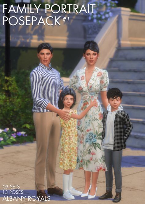 Large Family Poses, Sims 4 Decades Challenge, Royal Family Portrait, Sims 4 Traits, The Sims 4 Skin, Sims 4 Family, Family Portrait Poses, Sims 4 Body Mods, Sims 4 Expansions