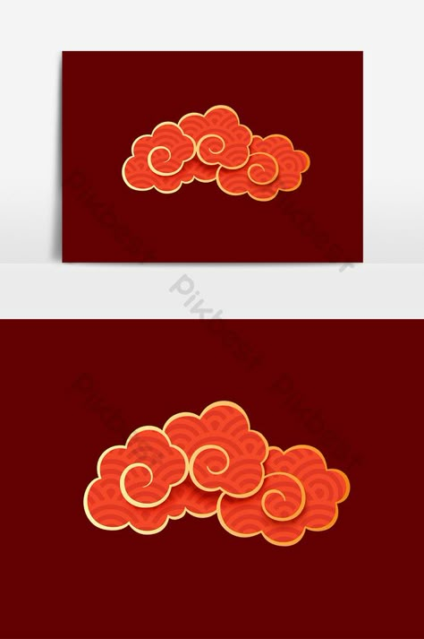 2025 Design, Chinese Crafts, Chinese New Year Design, Chinese Element, Chinese Pattern, Chinese New Year Decorations, Tibetan Art, Clouds Pattern, Chinese Patterns