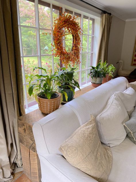 Plants Above Couch, Window Behind Couch, Uk Sofa, Beam Sofa, Decor Behind Couch, London Sofa, Behind Sofa Table, Farmhouse Sofa Table, Long Couch