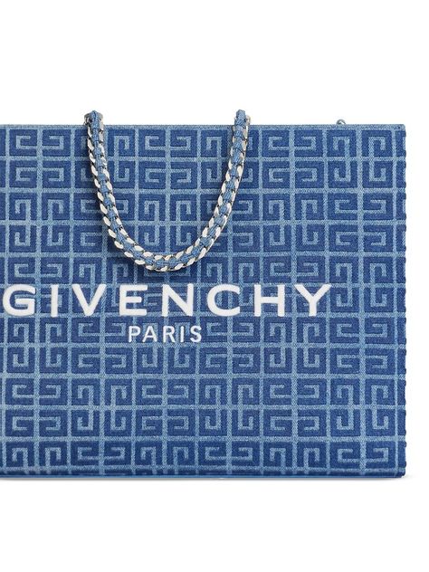 Shop Givenchy Medium G Tote Shopping Bag In 4G Denim With Chain | Saks Fifth Avenue Blue Contacts, Givenchy Paris, Givenchy Women, Welcome Bags, Medium Tote, Product Label, Metal Chain, Medium Blue, You Bag