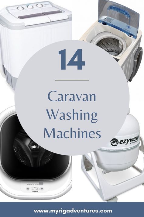 Keeping on top of the laundry pile while caravanning and RVing is super important for cleanliness and your sanity. Here are 14 caravan washing machine options for you to consider. Whether you need an automatica electric option or an off-grid washing machine, there's something that will likely suit your needs. #caravan #washing #machine #offgrid #automatic Van With Washing Machine, Airstream Washing Machine, Camper Van Washing Machine, Manual Washing Machine, 10 Kg Washing Machine, Washing Machine 25"-26" Wide, Laundry Washing Machine, Travel Trailer Camping, Trailer Life