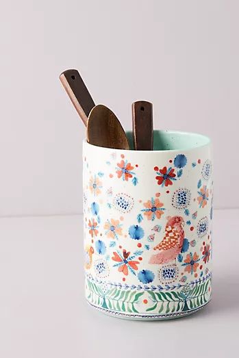 Anthropologie Kitchen, Utensil Jar, Anthropologie Holiday, Floral Kitchen, Bar Storage, Bhldn Weddings, Kitchen Utensil, Kitchen Collection, Utensil Holder