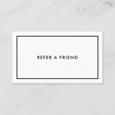 Minimalist Elegant Referral Card Referral Cards, Refer A Friend, Disney Gifts, Star Wars Gifts, Sign Poster, Card Design, Tool Design, Christmas Cards, Free Design