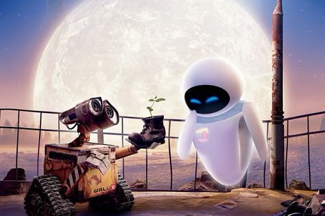 Walle Y Eva, Walle And Eva, Wall E Movie, Eve Wall E, Adventure Cartoon, Wall E Eve, Western Wallpaper Iphone, Disney Posters, Disney Wall