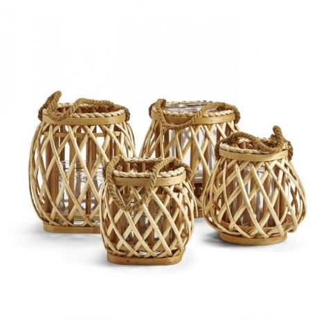 Rope Lantern, Amy Berry, Design With Rope, Bamboo Placemats, Decorative Lanterns, Home Lanterns, Rattan Planters, Cottage Journal, Dining Room Console