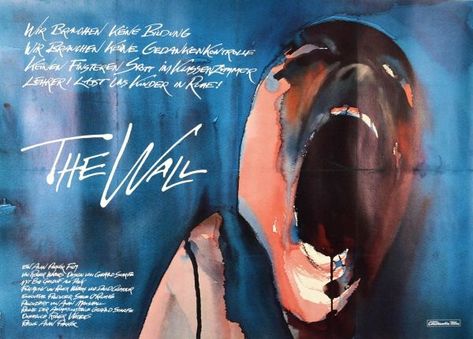 The Wall Pink Floyd 1982 - original vintage music film poster by Gerald Scarfe for the Pink Floyd psychological drama movie The Wall based on the 1979 Pink Floyd album starring Bob Geldof as a rocker called Pink, Christine Hargreaves and James Laurenson, directed by Alan Parker and written by Roger Waters listed on AntikBar.co.uk #PinkFloyd #TheWall #TitleTrack #Album #Rock #Music #Tour #Psychological #Drama #Film #Iconic #MoviePoster #Art #RockMusic #TitleTrackDay ...another brick in the wall Pink Floyd The Wall Movie, Vintage Music Art, Pink Floyd Albums, Pink Floyd The Wall, Pink Floyd Poster, Bob Geldof, Pink Floyd Wall, Vintage Music Posters, Application Form