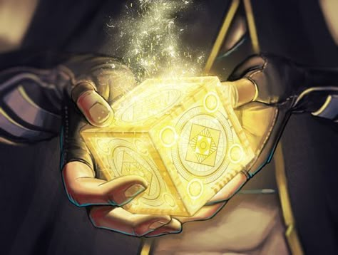 Cube | Magic | Yellow | Glowing Heroic Fantasy, Fantasy Props, Fantasy Concept Art, Magic Book, Magic Art, 판타지 아트, Fantasy Inspiration, Fantasy Artwork, Fantasy Landscape