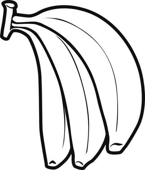 Vegetable Coloring Pages, Fruit Coloring Pages, Drawing Lessons For Kids, Fruits Drawing, Fruits For Kids, A Banana, Art Drawings For Kids, Applique Patterns, Drawing Lessons