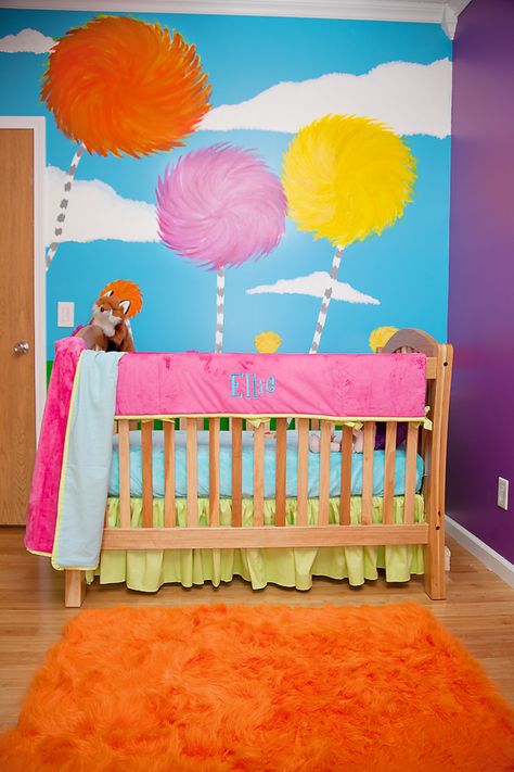 Lorax themed nursery Dr Suess Nursery, Dr Seuss Nursery, Storybook Nursery, Baby Nurseries, Babies Room, Reborn Nursery, Baby Nursery Themes, Toy Room, Dream Nurseries