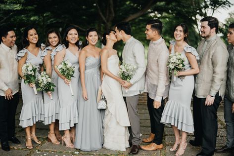 Barong Wedding, Zen Wedding, Tagaytay Wedding, Brazilian Wedding, Filipiniana Wedding, Philippine Wedding, Teal Bridesmaid, Filipino Wedding, Wedding Philippines