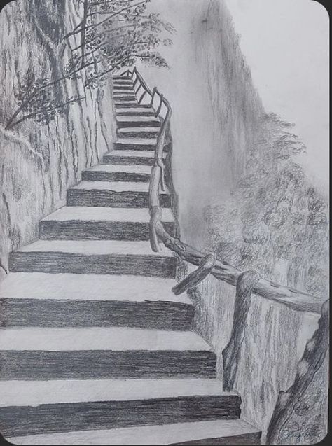 Landscape Sketch Pencil Nature Easy, Cool Art Drawings Easy Simple Nature, Simple Landscape Drawing Ideas, Lighthouse Drawing Pencil, Pencil Landscape Drawings Easy, Nature Sketches Pencil Inspiration, Sketch Ideas Scenery, Art Drawings Sketches Pencil Easy, Drawing Ideas Landscape Pencil