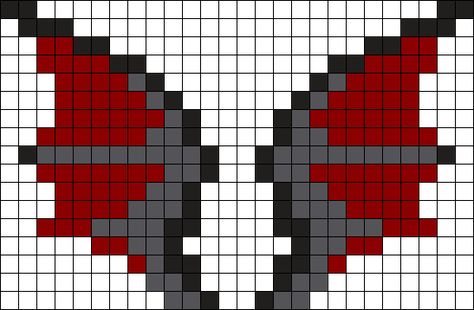 Bat Perler Bead Pattern, Perler Bead Patterns Emo, Perler Bead Bat, Bat Wings Pattern, Bat Pixel Art, Bat Perler, Emo Pixel Art, Rave Perler Pattern, Shoe Wings