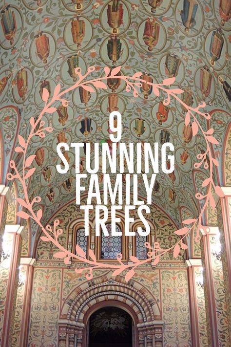 These unique family tree designs–some hundreds of years old–are creative and artistically stunning. Some are about actual families, and others re-create the family tree of an entire culture or empire. Which ones inspire you? Family Tree Gifts, Family Tree Photo Wall Ideas, Family Tree Decor, Family Tree Photo Ideas, Wall Family Tree Ideas, Family Tree Gift Ideas, Wall Family Tree, Wedding Family Tree, Large Family Tree Ideas