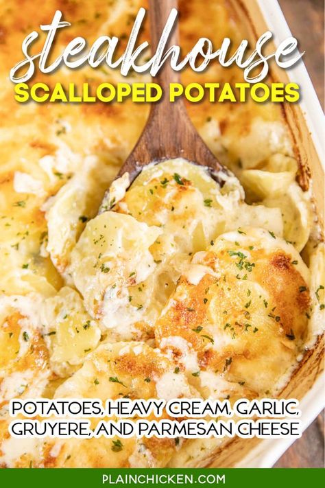 Scalloped Potato Recipes, Potato Recipes Side Dishes, Plain Chicken, Potatoe Casserole Recipes, Potato Sides, Christmas Food Dinner, Potato Side Dishes, Scalloped Potatoes, Potato Dishes