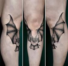 Tattoo Leg, Bat Tattoo, Knee Tattoo, Leg Tattoos, I Tattoo, Triangle Tattoo, Geometric Tattoo, Tatting, Bat