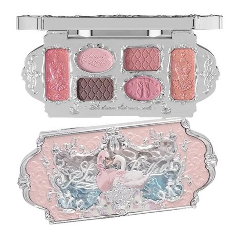 Korean Japan makeup skincare beautifull palette | eyeshadow palette | coquette style | dollette aesthetic | pastel colors | pastel makeup | korean makeup | ulzzang makeup | korean beauty | japan beauty | elegant makeup palette | makeup ideas Aesthetic Pastel Colors, Romantic Eye Makeup, Pastel Eyeshadow Palette, Korean Eyeshadow, Makeup Pallettes, Makeup Ulzzang, Swan Ballet, Japan Makeup, Makeup Korea