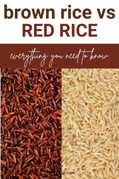 brown rice and red rice, showcasing their difference White Rice Benefits, Red Rice Recipe, Rice Water Recipe, Rice Diet, Cooking Grains, Millet Recipes, Rice Cooker Recipes, Flavored Rice, Rice Side Dishes